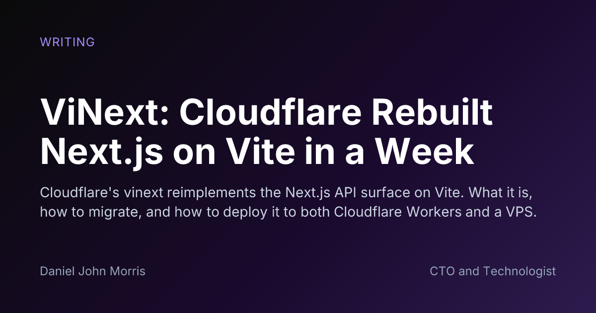 ViNext: Cloudflare Rebuilt Next.js on Vite in a Week - Writing | Daniel ...